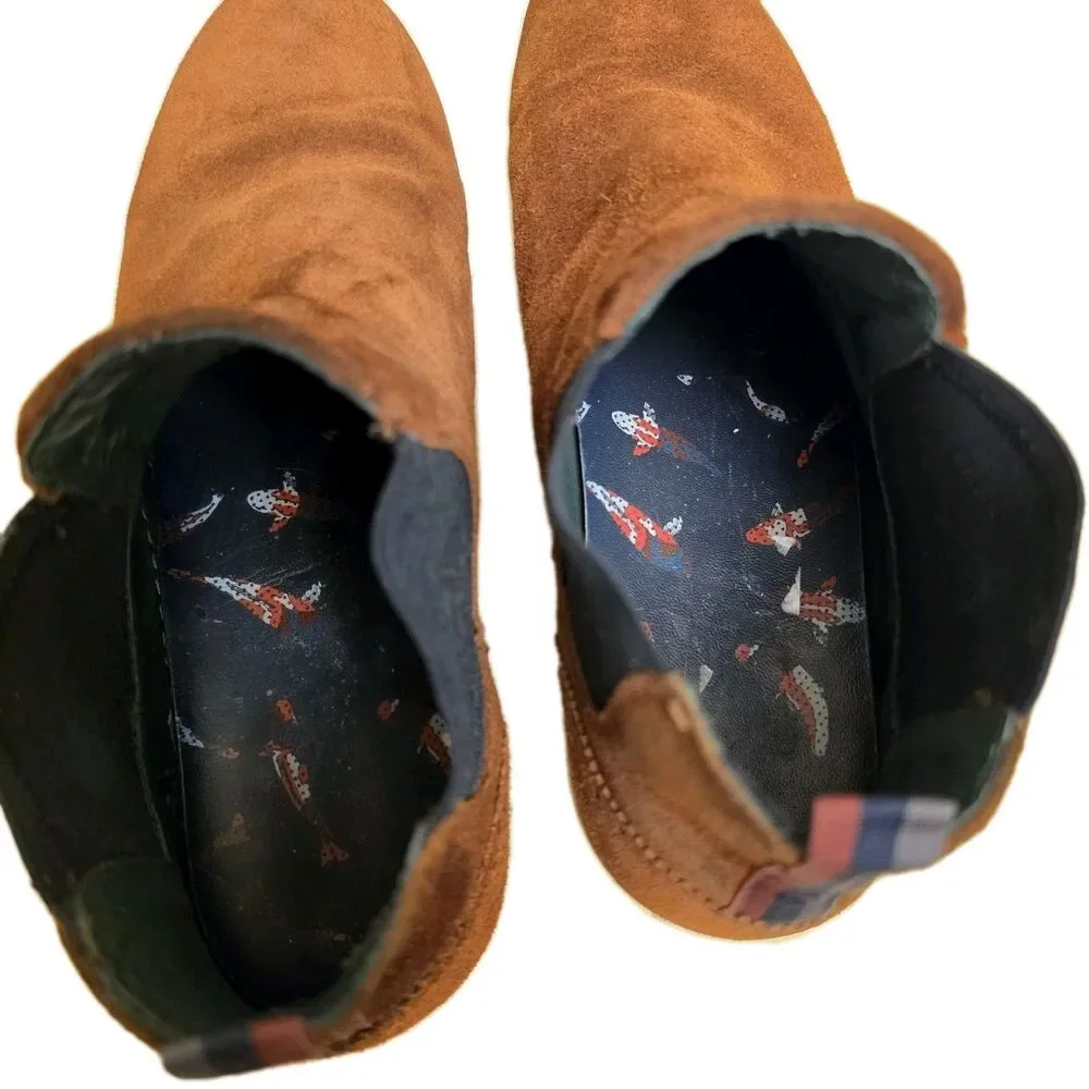 Ted Baker Mens 8.5 London Lykeen Brown Suede Casual Lifestyle Daily Chelsea Boot